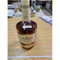 Well aged Wiser Delux 1.75 litre in glass bottle