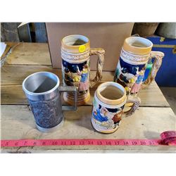 4 Beer Steins