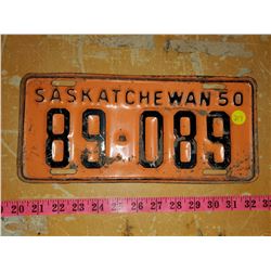 1950 Saskatchewan License Plate