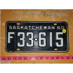 1960 Saskatchewan License Plate