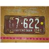 Image 1 : 1949 Saskatchewan License Plate