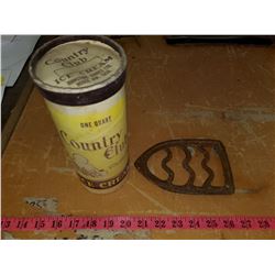 Trivet & Carboard Quart Ice Cream Container (Moose Jaw)