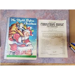 1961 night before christmas & christmas music book