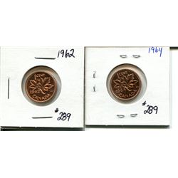 1962 + 1964 one cent MS