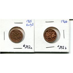 1965 + 1966 one cent UNC