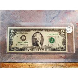 5 USA $2 bills UNC sequential
