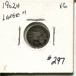 1902 5 cents silver 'large h'