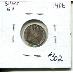 1906 5 cents silver