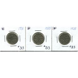 1928, 28, 31 5 cents