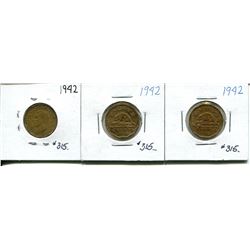 3 1942 tombac 5 cents