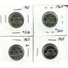 Image 1 : 1961, 62, 63, 64 5 cents UNC