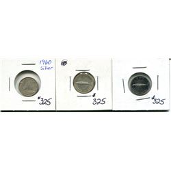 1960, 1967 10 cents silver UNC