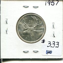 1957 25 cents silver MS