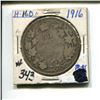 Image 1 : 1916 50 cents silver