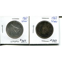 2 1967 50 cents silver