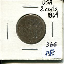 1864 US 2 cents