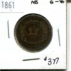 1861 one cent New Brunswick