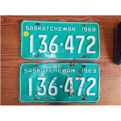 Pair 1969 license plates