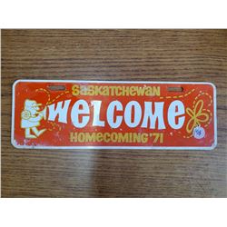 Saskatchewan homecoming plate