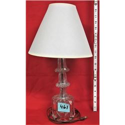 Vintage 17" ornate glass boudoir lmap with shade