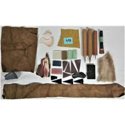 Arrowhead stone cutting kit/asst genuine Arizone agate-quarts stones 2 hand made obsidian arrowheads