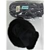 Image 2 : New size 6 7/8 real fur winter hat plus new pair XXL lined genuine black leather mitts