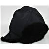 Image 4 : New size 6 7/8 real fur winter hat plus new pair XXL lined genuine black leather mitts