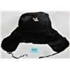 Image 3 : YPAN size 59 Russian Ushanka black fur winter hat with flaps & military badge