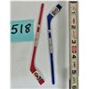 Image 1 : Post cereal premium mini plastic NHL stick souveniers Chicago Pat Stapelton & Tor Bon Ellis
