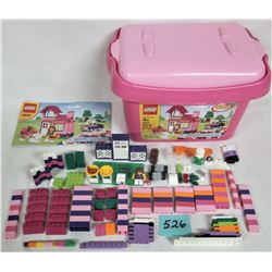 2012 Lego set #4625 'girls' brick box pink house 100% instructions contain with lid