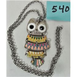 Owl jointed pendant s/c 28" chain