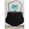 Image 1 : Vintage 5" black beaded purse - Made in France