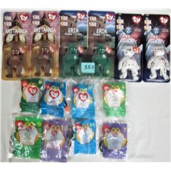 Lot of 14 1998-99-2000 McDonald's teenie beanie babies - NEW, SEALED