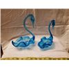 Image 1 : 2 Blue Alta Glass Swans