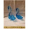 Image 2 : 2 Blue Alta Glass Swans