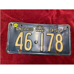 1955 Ontario License Plate