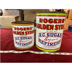 (2) Rogers Syrup Tins