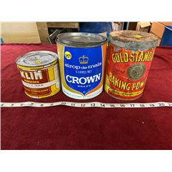 (3) Assorted Vintage Tins
