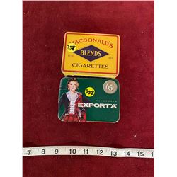 (2) Flat Cigarette Tins