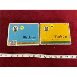 (2) Flat 50's Cigarette Tins