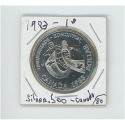 1983 Canada Universiade-Edmonton Silver Dollar .500