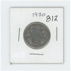 1930 Canada 25 Cent Coin