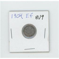 1904 EF Canada 5 Cent Coin