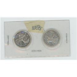 1961 and 1965 Canada 25 Cent Coins