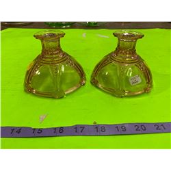Depression Glass Candle Holders  ( Oyster & Pearl)