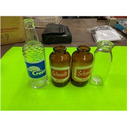 Lot Schmidt Beer Bottles & Misc. Vintage Glass