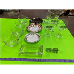 Lot Wine Glasses Plates Etc.