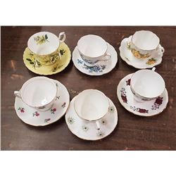 Lot China Tea Cups & Saucers