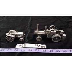 Lot 2 Pewter Tractors