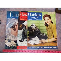 3 Chatelaine magazines 1944